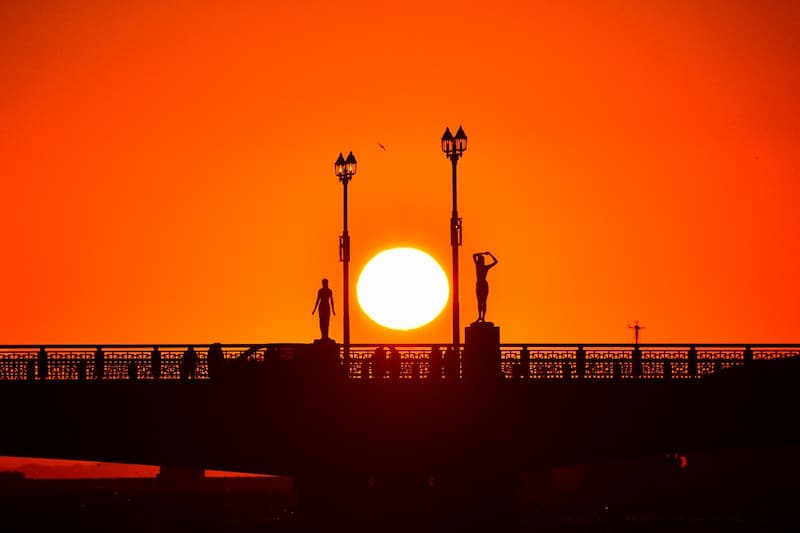 釧路 美しい夕日の幣舞橋