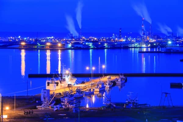 釧路港 ブルーアワーと夜景