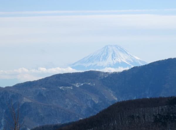 入笠山 山頂から見る冬の富士山